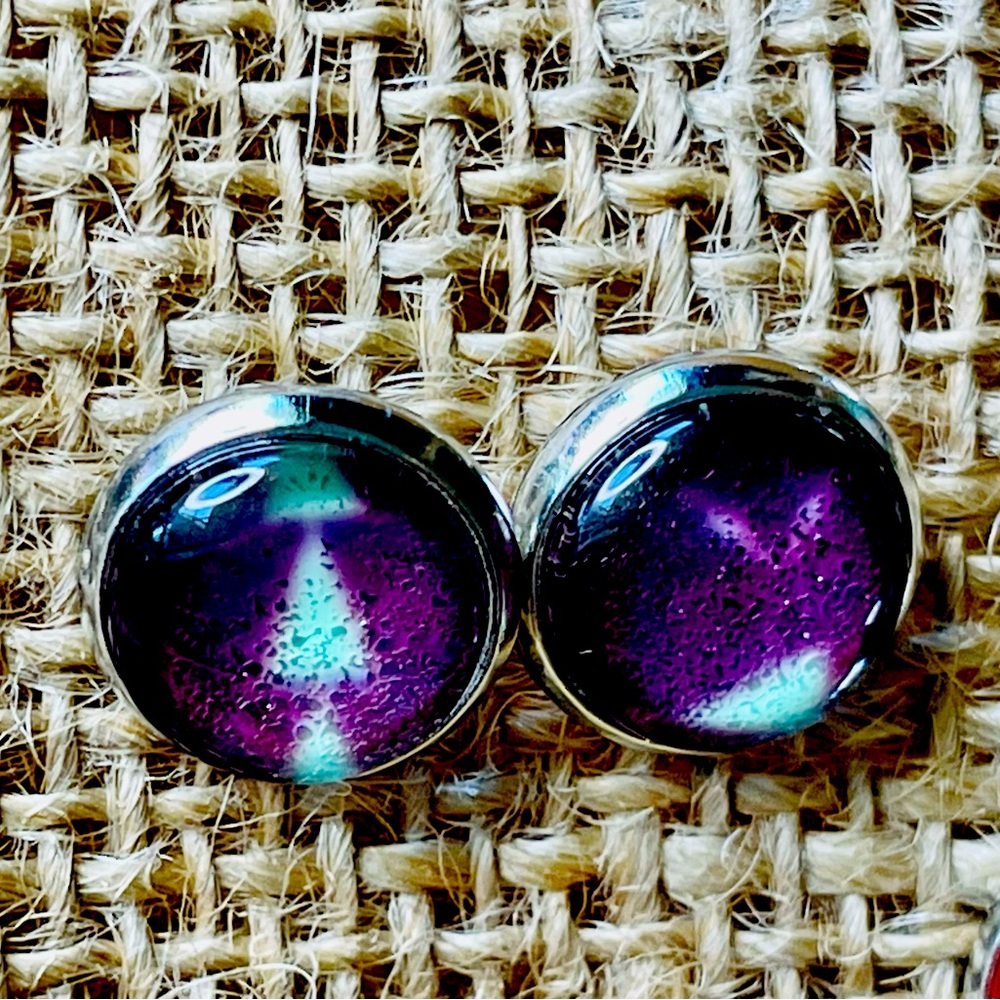 Purple/White Stud Earrings